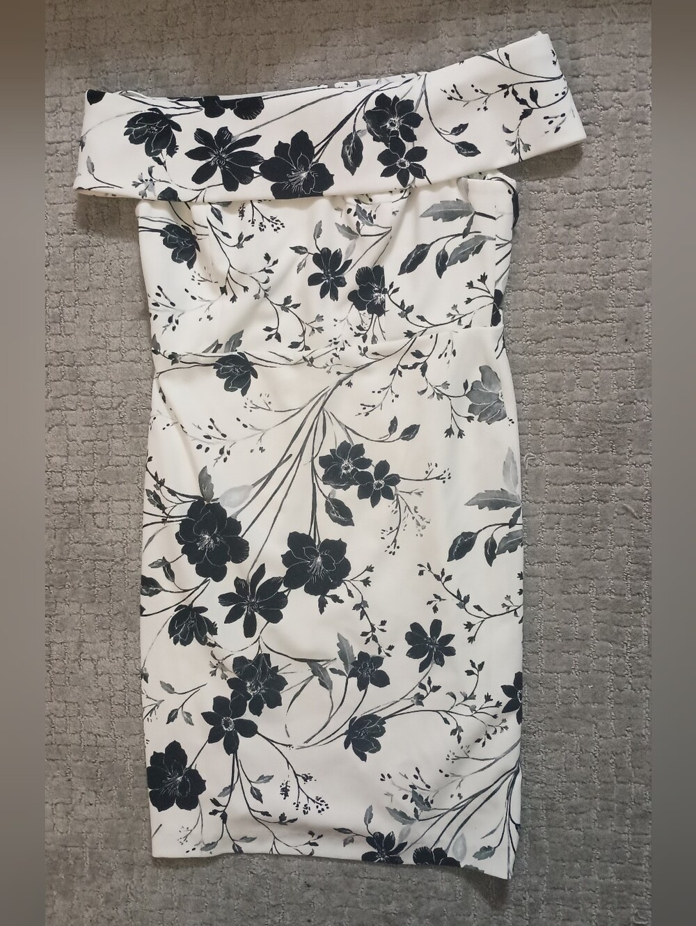 Calvin Klein White Off The Shoulder Floral Sheath Dress